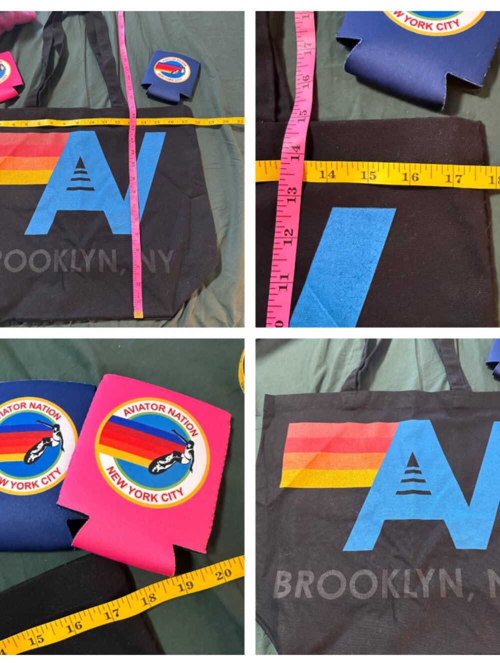Aviator Nation Tie Dye 3-Pc Bundle Set S M L + NYC Brooklyn Tote & 2 Koozies - Picture 13 of 13